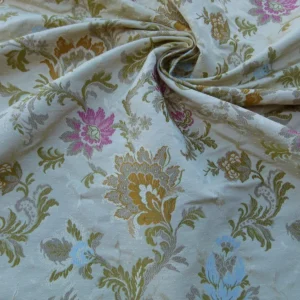 P1040052 By Yd Scalamandre Old World Weavers Allegra Lampas II Candlelight Silk Oww Heavy MSRP USD 796/Y!