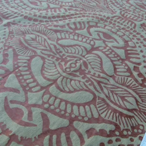 P1040112 By yard Scalamandre Ethnic Damask Rust Silk Lampas African Abstract MSRP USD 432/Y