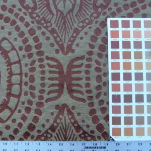 P1040115 By yard Scalamandre Ethnic Damask Rust Silk Lampas African Abstract MSRP USD 432/Y