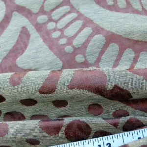 P1040116 By yard Scalamandre Ethnic Damask Rust Silk Lampas African Abstract MSRP USD 432/Y