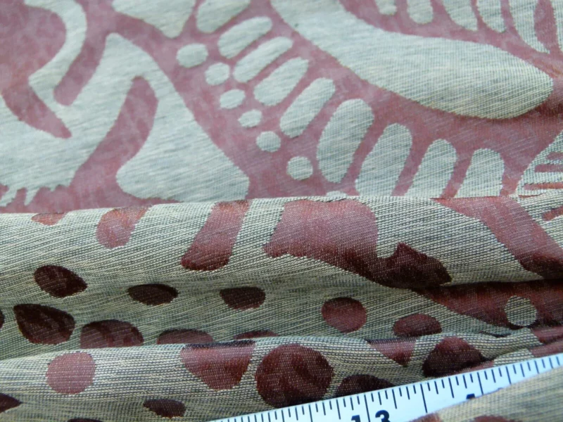 P1040116 By yard Scalamandre Ethnic Damask Rust Silk Lampas African Abstract MSRP USD 432/Y
