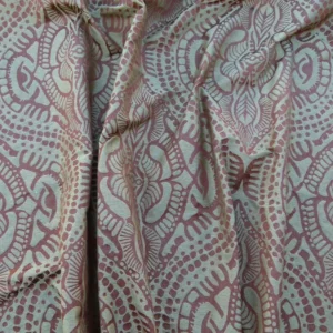 P1040117 By yard Scalamandre Ethnic Damask Rust Silk Lampas African Abstract MSRP USD 432/Y
