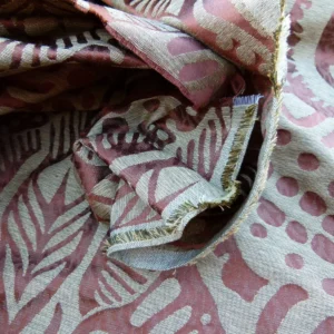 P1040121 By yard Scalamandre Ethnic Damask Rust Silk Lampas African Abstract MSRP USD 432/Y