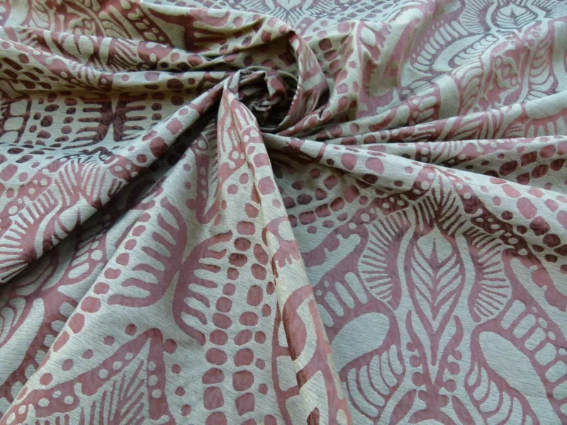P1040122 By yard Scalamandre Ethnic Damask Rust Silk Lampas African Abstract MSRP USD 432/Y