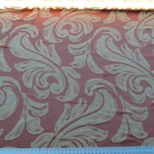P1040147 By Yd Scalamandre Duquette Fonthill Peach Blossom Old World Weavers Silk Damask Swirl MSRP USD 284/Y