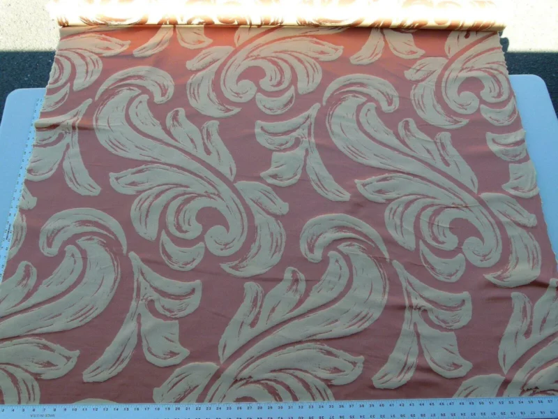 P1040147 By Yd Scalamandre Duquette Fonthill Peach Blossom Old World Weavers Silk Damask Swirl MSRP USD 284/Y