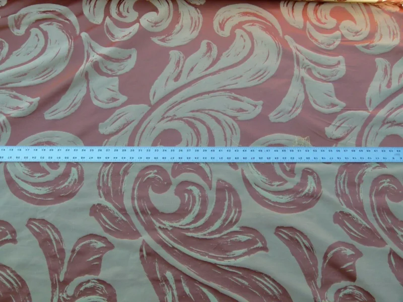 P1040153 By Yd Scalamandre Duquette Fonthill Peach Blossom Old World Weavers Silk Damask Swirl MSRP USD 284/Y