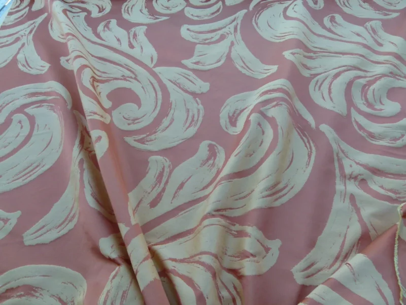 P1040156 By Yd Scalamandre Duquette Fonthill Peach Blossom Old World Weavers Silk Damask Swirl MSRP USD 284/Y
