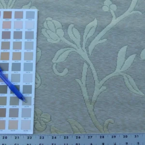 Scalamandre Old World Weavers Romantic Sapporo Cream Fennel Green  Gold Silk Linen Lampas MSRP USD 516/y Superb Weight! Vine