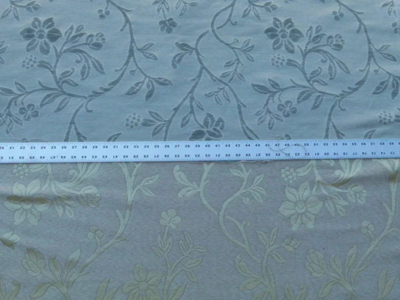 Scalamandre Old World Weavers Romantic Sapporo Cream Fennel Green  Gold Silk Linen Lampas MSRP USD 516/y Superb Weight! Vine