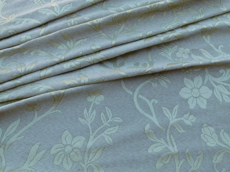 Scalamandre Old World Weavers Romantic Sapporo Cream Fennel Green  Gold Silk Linen Lampas MSRP USD 516/y Superb Weight! Vine