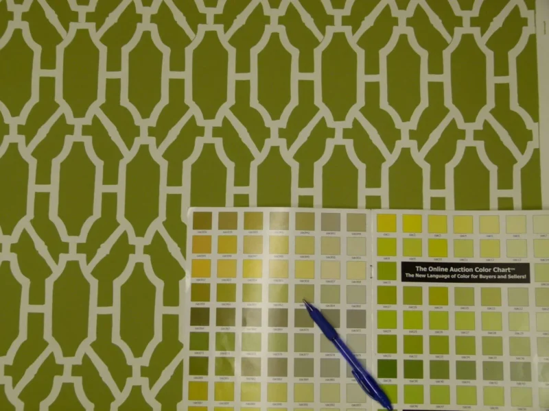 P1040328 Scalamandre "pavilion Trellis Moss Green White Wallpaper MSRP USD 232/single Roll  Old World Weavers