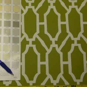 P1040329 Scalamandre "pavilion Trellis Moss Green White Wallpaper MSRP USD 232/single Roll  Old World Weavers