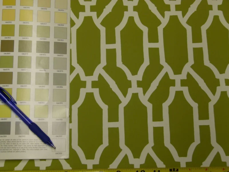 P1040329 Scalamandre "pavilion Trellis Moss Green White Wallpaper MSRP USD 232/single Roll  Old World Weavers