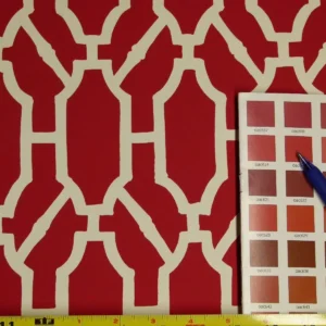 P1040337 Scalamandre "pavilion Trellis Coral Red White Wallpaper MSRP USD 232/single Roll Old World Weavers