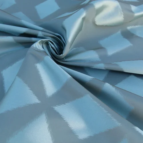 P1040478 Scalamandre  Polygon Aqua Blue Green Silk Cotton Jacquard Thick Old World Weavers MSRP USD 260/yard