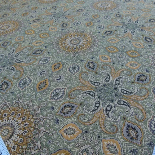 P1050237 Scalamandre Bessarabia Gw Reseda Green Gold Arabic Brocade Old World Weavers MSRP USD 264/Y