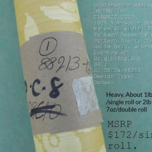 High End Wallpape Scalamandre "daphne  Classic Gold" Renaissance Damask Strie MSRP USD 174/single Roll  Old World Weavers