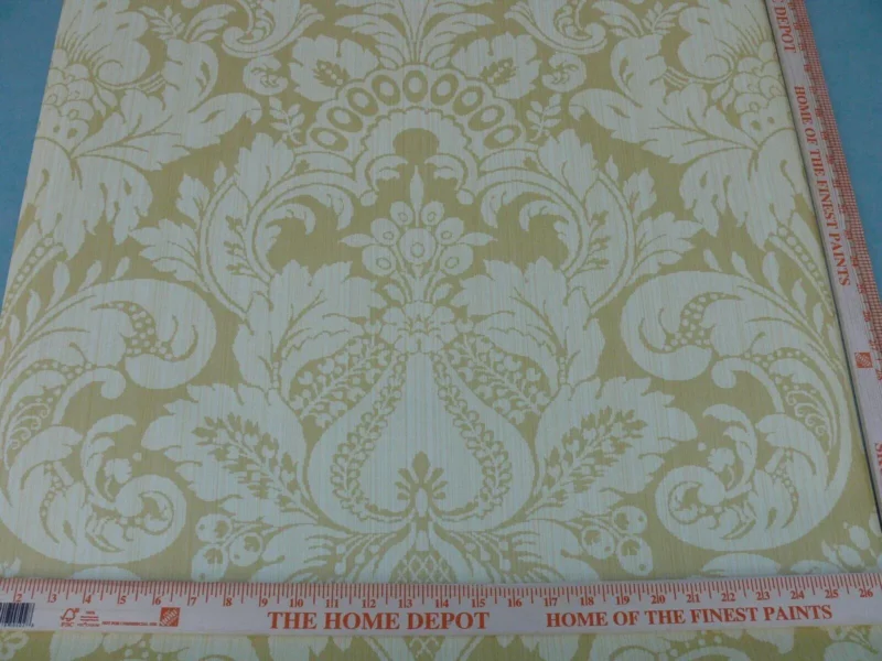 High End Wallpape Scalamandre "daphne  Classic Gold" Renaissance Damask Strie MSRP USD 174/single Roll  Old World Weavers