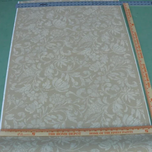 P1650237 High End Wallpaper Scalamandre Tamira Fresco Crewel Sunflower Grapes Rose Artichoke Tan MSRP USD 88/single Roll Old World Weavers