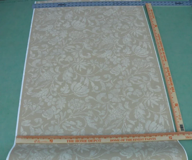 P1650237 High End Wallpaper Scalamandre Tamira Fresco Crewel Sunflower Grapes Rose Artichoke Tan MSRP USD 88/single Roll Old World Weavers