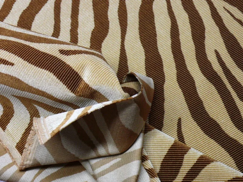P1660344 Beacon Hill Mumbai Silk Vevet Copper Zebra Tiger Brown Gold Animal Skin Heavy MSRP USD 663.76/y