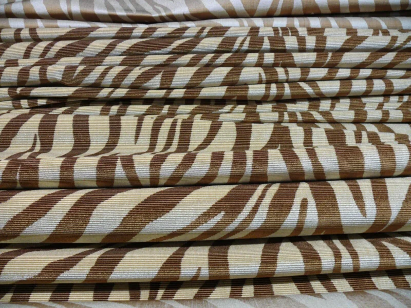 P1660358 Beacon Hill Mumbai Silk Vevet Copper Zebra Tiger Brown Gold Animal Skin Heavy MSRP USD 663.76/y