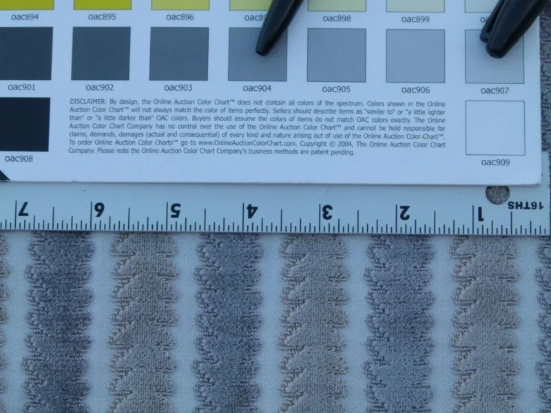 P1030373 Scalamandre La Foltiere Shadow Grey Silver Pewter Cut Velvet Stripe Old World Weavers MSRP USD 284