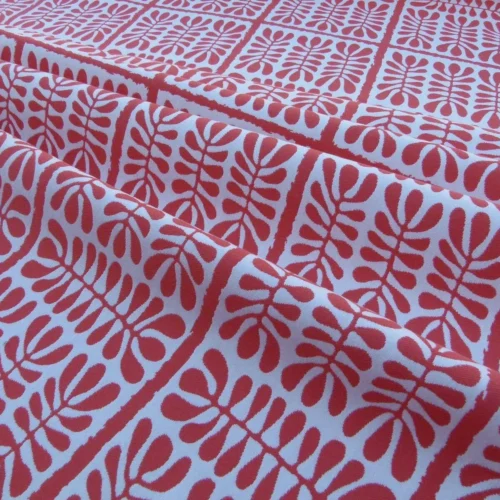 P1030497 Scalamandre Old World Weavers Outdoor Dancing Matisse Coral Pink Red White Abstract Art MSRP USD 168/yard