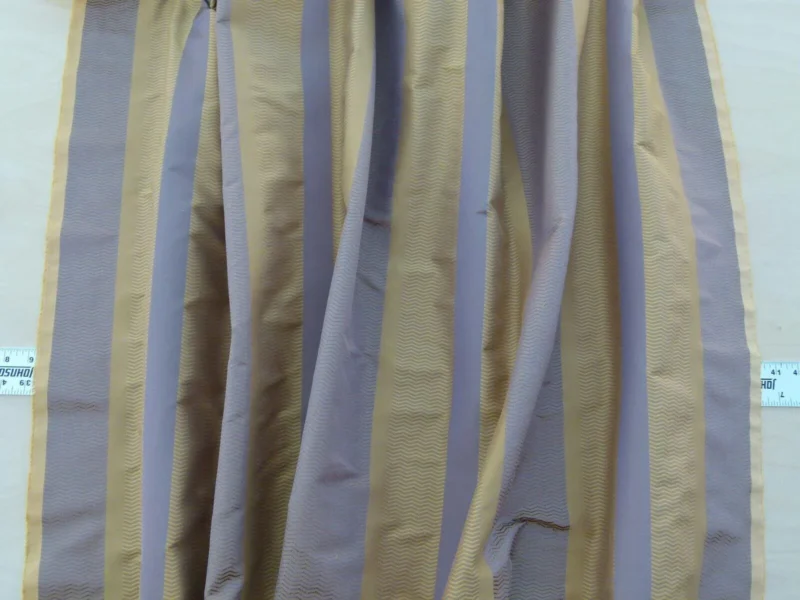 Scalamandre Montes Stripe Grey Watkins Golden Plum (reversible) Silk Stripe  MSRP USD 228/Y