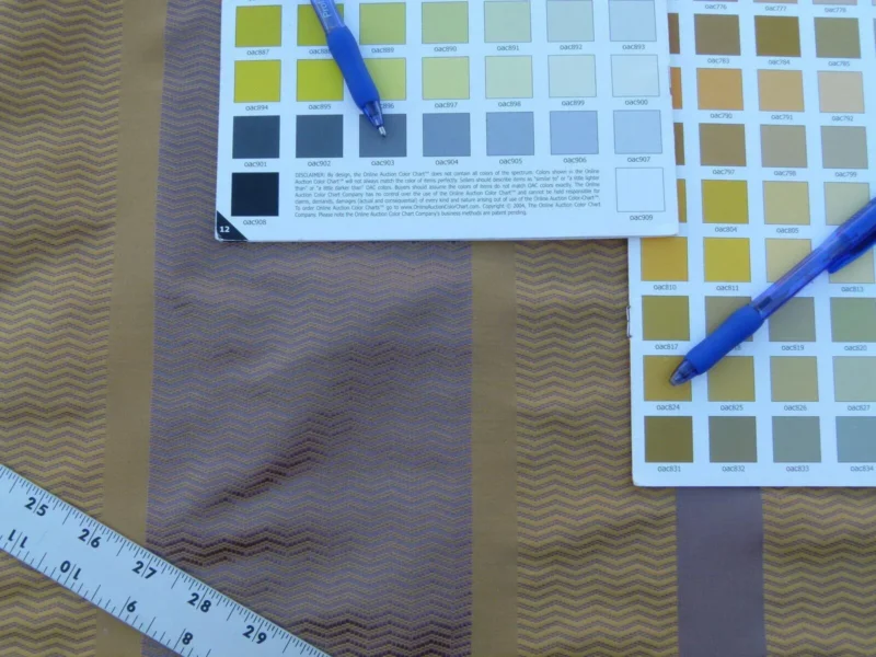 Scalamandre Montes Stripe Grey Watkins Golden Plum (reversible) Silk Stripe  MSRP USD 228/Y