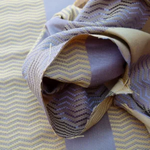 Scalamandre Montes Stripe Grey Watkins Golden Plum (reversible) Silk Stripe  MSRP USD 228/Y