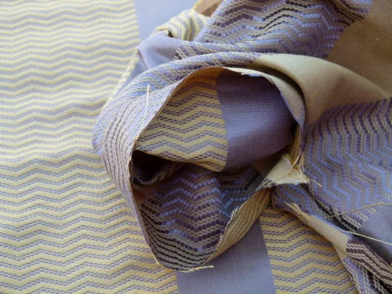 Scalamandre Montes Stripe Grey Watkins Golden Plum (reversible) Silk Stripe  MSRP USD 228/Y