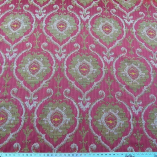 P1030521 Scalamandre Old World Weavers Libretto Brick Red Bronze Medallion Lampas Heavy MSRP USD 258/Y Lotus Medallion Lampas