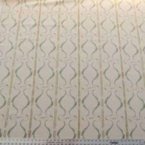 Scalamandre Helena Print Sea Spray Blue on Cream Ikat Ancient Ruins Linen MSRP USD 184/Y  Old World Weavers