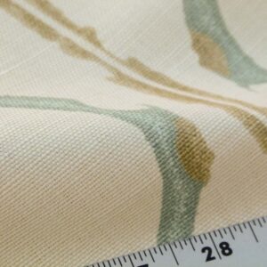 Scalamandre Helena Print Sea Spray Blue on Cream Ikat Ancient Ruins Linen MSRP USD 184/Y  Old World Weavers