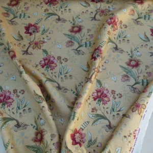 P1040605 By Yard Scalamandre Old World Weavers Kentwell Brick Olive Wheat English Chintz Linen Heavy MSRP USD 324/Y