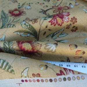 P1040606 By Yard Scalamandre Old World Weavers Kentwell Brick Olive Wheat English Chintz Linen Heavy MSRP USD 324/Y