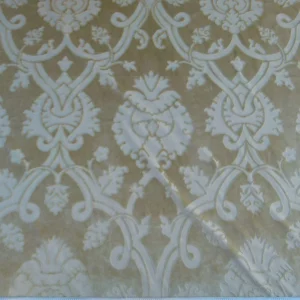 P1040608 0.8 Yard Scalamandre Fonthill Velours Savoie Beige Cut Velvet 100% Cotton Old World Weavers MSRP USD 304/Y