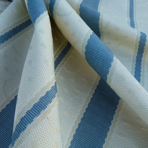 P1040693 By Yard Scalamandre Reveillon Rigato Bleu Blue Silk Jacquard Colony From Italy MSRP USD 405/Y