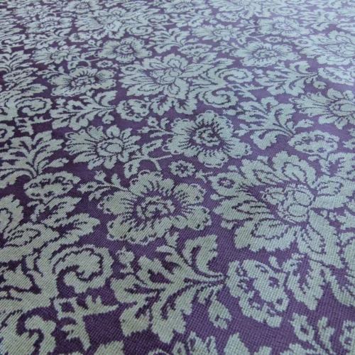P1040704 Scalamandre Audrey Cut Velvet Linen Purple Renaissance Artichoke Rose MSRP USD 427/Y