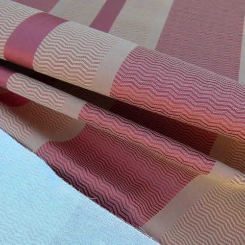 P1040757 By Yard Montes Stripe In Rust Red Gold Silk Jarquard MSRP USD 228/y Grey Watkins Rust (backed)