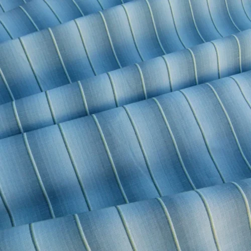 By Yard Scalamandre Old World Weavers Lindy Aqua Stripe Linen Cotton Woven MSRP USD 124/Y