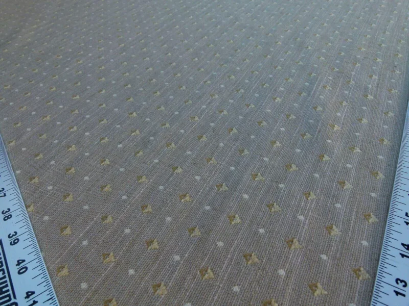 P1040858 By Yard Scalamandre Pomponia Diamond Dot Gold Beige Thick Viscose Old World Weavers MSRP USD 200/Y