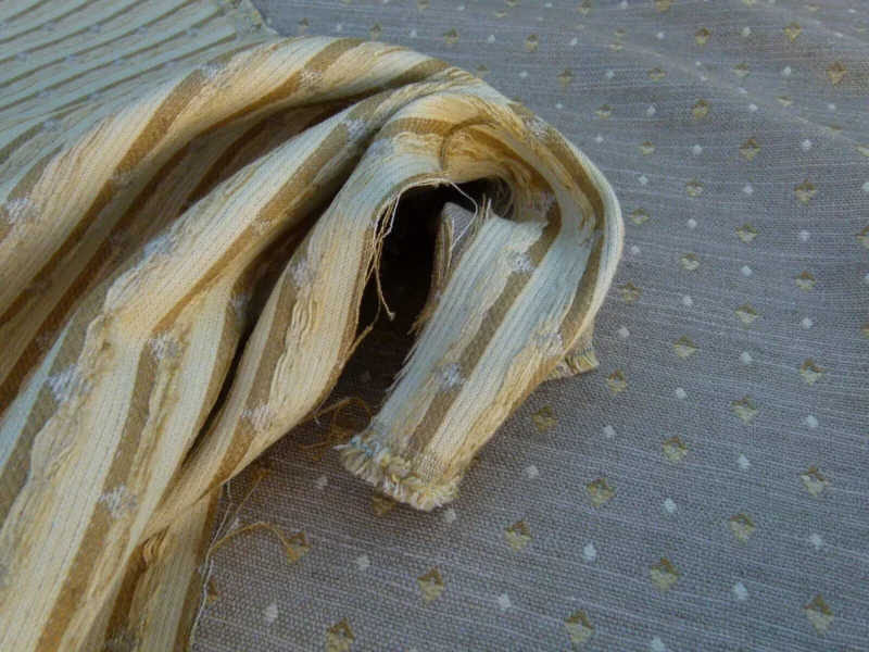 P1040861 By Yard Scalamandre Pomponia Diamond Dot Gold Beige Thick Viscose Old World Weavers MSRP USD 200/Y