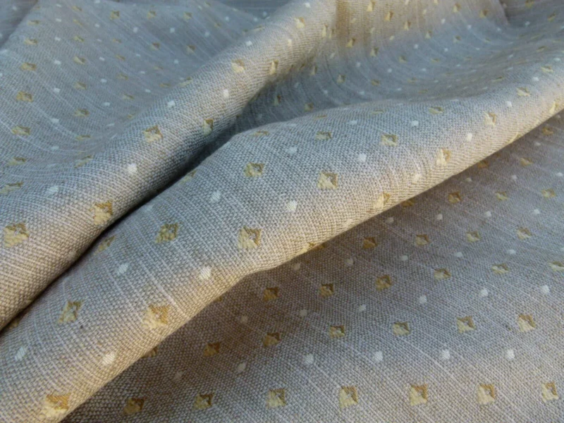 P1040863 By Yard Scalamandre Pomponia Diamond Dot Gold Beige Thick Viscose Old World Weavers MSRP USD 200/Y