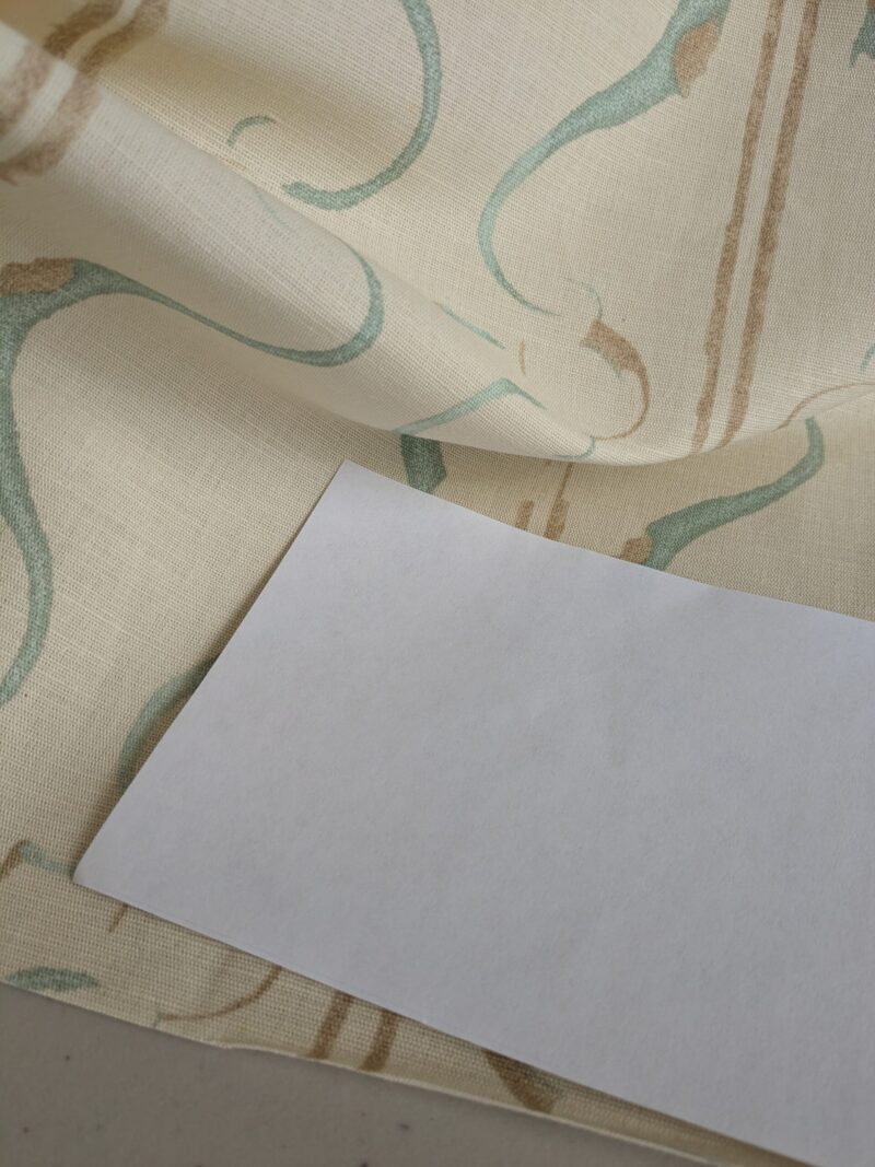 Scalamandre Helena Print Sea Spray Blue on Cream Ikat Ancient Ruins Linen MSRP USD 184/Y  Old World Weavers