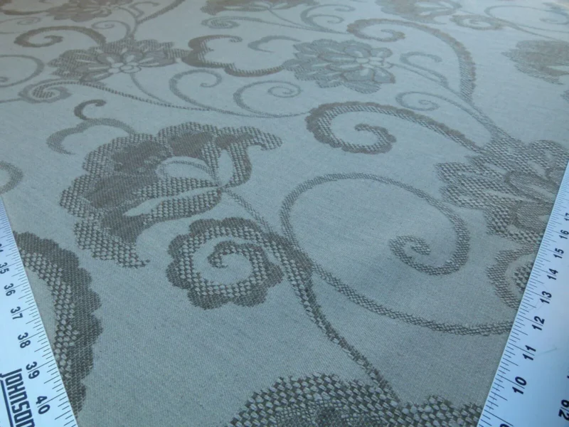 P1040962 Scalamandre Slovenia Grey Watkins Taupe Big Flower Chenille Heavy! Old World Weavers MSRP USD 290/Y