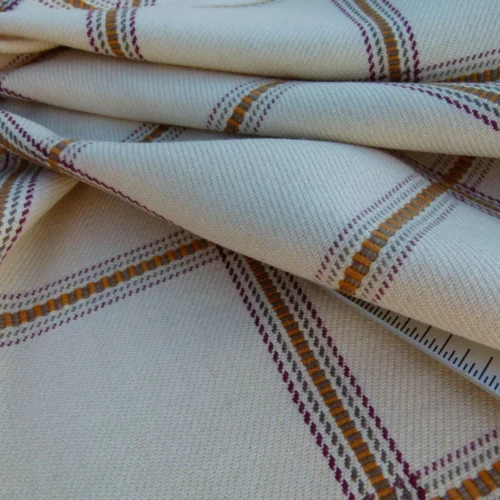 P1050026 Scalamandre Rhumba Fonthill Tangerine/brown Heavy Wool Cotton Plaid Old World Weavers MSRP USD 264/Y