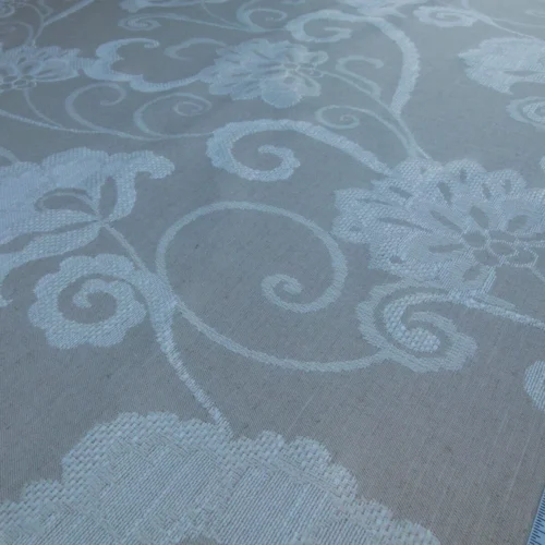 P1050053 Scalamandre Slovenia Grey Watkins Eggshell Big Flower Chenille Heavy! Old World Weavers MSRP USD 290/Y